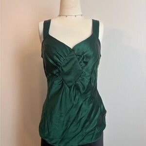 Nine West Dark Green Satin Camisole